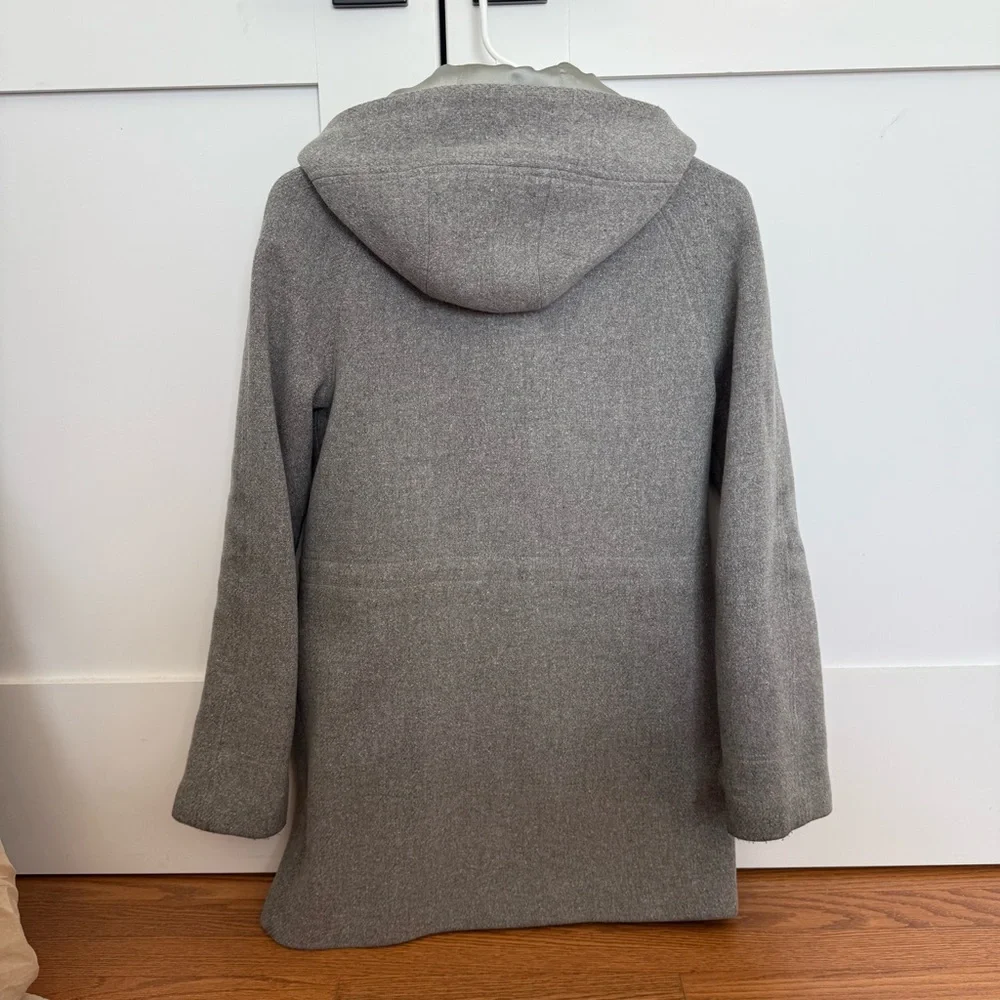 J. Crew Women's Gray Pea Coat with Hood - Picture 2 of 9